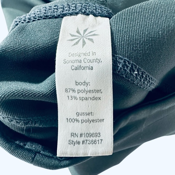 ATHLETA WIDE LEG STASH POCKET GREEN YOGA PANTS SIZE XL - Picture 9 of 11